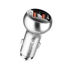 Auto punjac Moxom KC-13 2xUSB QC3.0 36W Lightning sivi cena 3500 din slika