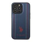Maska Futrola Polo Leather With Stitched Lines Double Line & Horse Logo za Iphone 14 Pro Max plava Full ORG (USHCP14XPFAV) slika 2