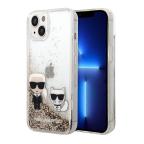 Maska Futrola Karl Lagerfeld Liquid Glitter Case Karl And Choupette za Iphone 14 Plus zlatna Full ORG (KLHCP14MGKCD) slika 5