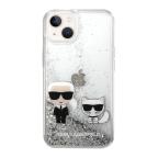 Maska Futrola Karl Lagerfeld Liquid Glitter Case Karl And Choupette za Iphone 14 Plus srebrna Full ORG (KLHCP14MGKCS) slika 2