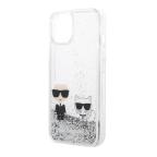 Maska Futrola Karl Lagerfeld Liquid Glitter Case Karl And Choupette za Iphone 14 Plus srebrna Full ORG (KLHCP14MGKCS) slika 4
