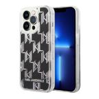 Maska Futrola Karl largerfeld Liquid Glitter Monogram Pattern & Multicolor Glitter za Iphone 14 Pro Max srebrna Full ORG (KLHCP14XLMNMS) slika 4