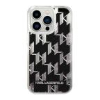 Maska Futrola Karl largerfeld Liquid Glitter Monogram Pattern & Multicolor Glitter za Iphone 14 Pro srebrna Full ORG (KLHCP14LLMNMS) slika 2