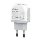 Kucni punjac LDNIO A2316C QC3.0 18W, PD 20W Type-C na Type-C beli cena 2000 din slika