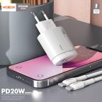 Kucni punjac Moxom MX-HC89 20W Type-C na Type-C beli slika 3