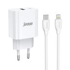 Kucni punjac Superior SU-P102 20W Super Fast USB A QC3.0+Type C sa Type C na Lightning kablom beli (CERT) cena 5000 din slika