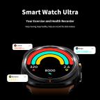 Pametni Sat Smart watch W7 Watch Ultra crni (narandzasta silikonska narukvica) slika 10