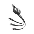 USB data kabal BASEUS Mirror 3in1 micro/Iphone lightning/Type C 66W 1.2m crni cena 2500 din slika