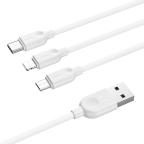 USB data kabal Comicell Superior CO-BX14 3in1 lightning/micro/type C 2.4A 1.2m beli slika 3