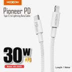 USB data kabal Moxom MX-CB136 PD 30W Type-C na lightning 1m beli slika 3