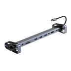 Adapter Type C JWD-TC45 na LAN, PD, HDMI, Type C, 3x USB 3.0, SD, TF,  3.5mm 10 u 1 sivi slika 2