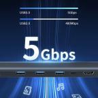 Adapter Type C JWD-TC45 na LAN, PD, HDMI, Type C, 3x USB 3.0, SD, TF,  3.5mm 10 u 1 sivi slika 8
