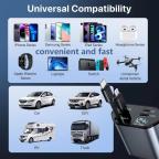 Auto punjac C1 4u1 PD 3A, USB 2.4A 120W (total) sa Type C/lightning kablom tamno sivi slika 12