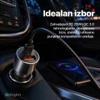 Auto punjac Pluginn PI-40, PD 20W, QC 3.0 18W, sivi slika 3