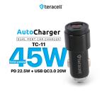 Auto punjac Teracell Evolution TC-11 PD 22.5W + USB QC3.0 20W, 45W (total) sa Type C kablom crni cena 3500 din slika