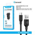 Auto punjac Teracell Evolution TC-11 PD 22.5W + USB QC3.0 20W, 45W (total) sa Type C kablom crni slika 3