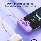 Power bank prenosiva baterija privezak Oxpower 5000mAh lightning bela slika 4