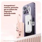 Power bank prenosiva baterija privezak 5000mAh Type C roze slika 2