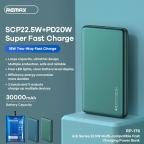 Power bank prenosiva baterija REMAX RPP-176 22.5W 30000mAh zelena slika 2