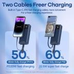 Power bank prenosiva baterija REMAX Suji Series RPP-550 20W+22.5W PD+QC 30000mAh beli slika 6