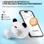 Bluetooth slusalice Panda bele slika 3