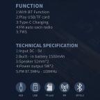 Bluetooth zvucnik WS-X65 crni slika 9