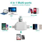 Citac kartica SD microSD na Type C Lightning USB 2.0 JWD-84 crni slika 7