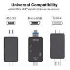 Citac kartica USB JWD 6u1 OTG crni slika 3