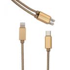 Data kabl LDNIO LC86 za iPhone lightning/micro 2u1 USB zlatni 1m slika 3