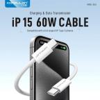 Data kabl KONFULON DC61 PD 60W Super Fast Charge za iPhone 15 Type C na Type C beli 1m cena 1000 din slika