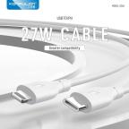 Data kabl KONFULON DC66, 27W, Type C na Lightning beli 1m slika 2
