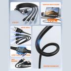 Data kabl LDNIO LC97 uc 100W 4 u 1 crni 1.2m slika 4