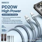Data kabl REMAX Fast charging 20W PD RC-171 Type C na iPhone lightning srebrni 1m slika 3