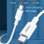 Data kabl REMAX RC-175c 100W PD Fast-charging Type C na Type C beli slika 2
