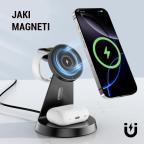 Desktop drzac za mobilni telefon magnetic ZJ02 3u1 (wireless punjac za mobilni telefon, slusalice i Apple smart watch) slika 5