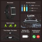Pametni Sat Fitness narukvica KSIX BSB01N Vitalis crna slika 3