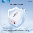 Kucni punjac KONFULON C100Q PD 45W, QC 20W beli slika 2