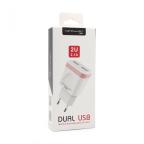Kucni punjac KONFULON C31+S05 2xUSB 5V 2.1A sa iPhone lightning kablom beli cena 3000 din slika