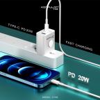 Kucni punjac KONFULON C70Q, Fast Charge, QC3.0 22.5W, PD 20W beli slika 2