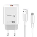 Kucni punjac KONFULON C87Q, sa micro USB kablom beli slika 2
