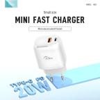 Kucni punjac KONFULON JK82 + PX14 PD 20W, QC 18W, sa kablom USB na Lightning beli cena 3000 din slika