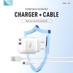 Kucni punjac KONFULON JK82 + PX15 PD 20W, QC 18W, sa kablom USB na Type C beli slika 3