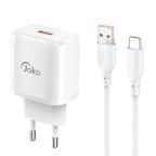 Kucni punjac KONFULON JK90 + DC65 PD20W sa kablom USB na Type C beli cena 3000 din slika