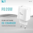 Kucni punjac KONFULON JK91+DC66 PD20W sa PD kablom Type C na iPhone lightning beli slika 2