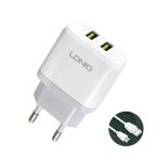 Kucni punjac LDNIO A2221 2xUSB, 12W sa micro USB kablom beli slika 4