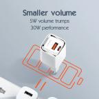 Kucni punjac LDNIO A2317C, 3.6A, QC3.0 18W, PD 30W sa Iphone lightning kablom beli slika 9