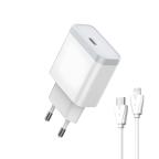 Kucni punjac LDNIO Q122 PPS PD, 27W sa Type C na iPhone lightning kablom beli cena 4000 din slika