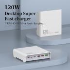 Kucni punjac LDNIO Q605, QC4+, PD3.0, SCP, PPS, VOOC, 120W total power beli slika 2