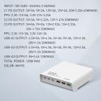 Kucni punjac LDNIO Q605, QC4+, PD3.0, SCP, PPS, VOOC, 120W total power beli slika 6