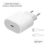 Kucni Punjac Pluginn AJ-20 A2347 EMC3621 PD Fast 20W za iPhone 11-14 sa PD lightning kablom CE beli cena 4000 din slika